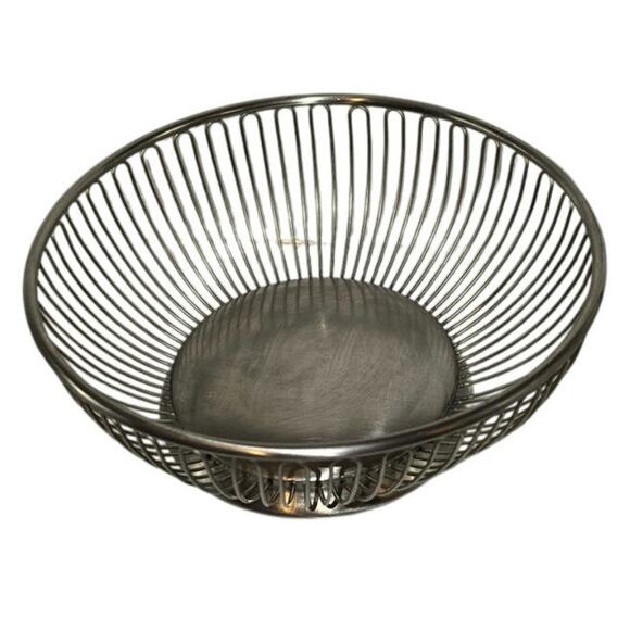 Vtg WMF CROMARGAN Round Wire STAINLESS BASKET Fruit Bowl Mid Century Modern‎ VGC - Picture 2 of 5